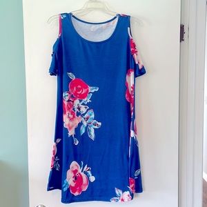 Floral Dress with Cut Out Sleeves